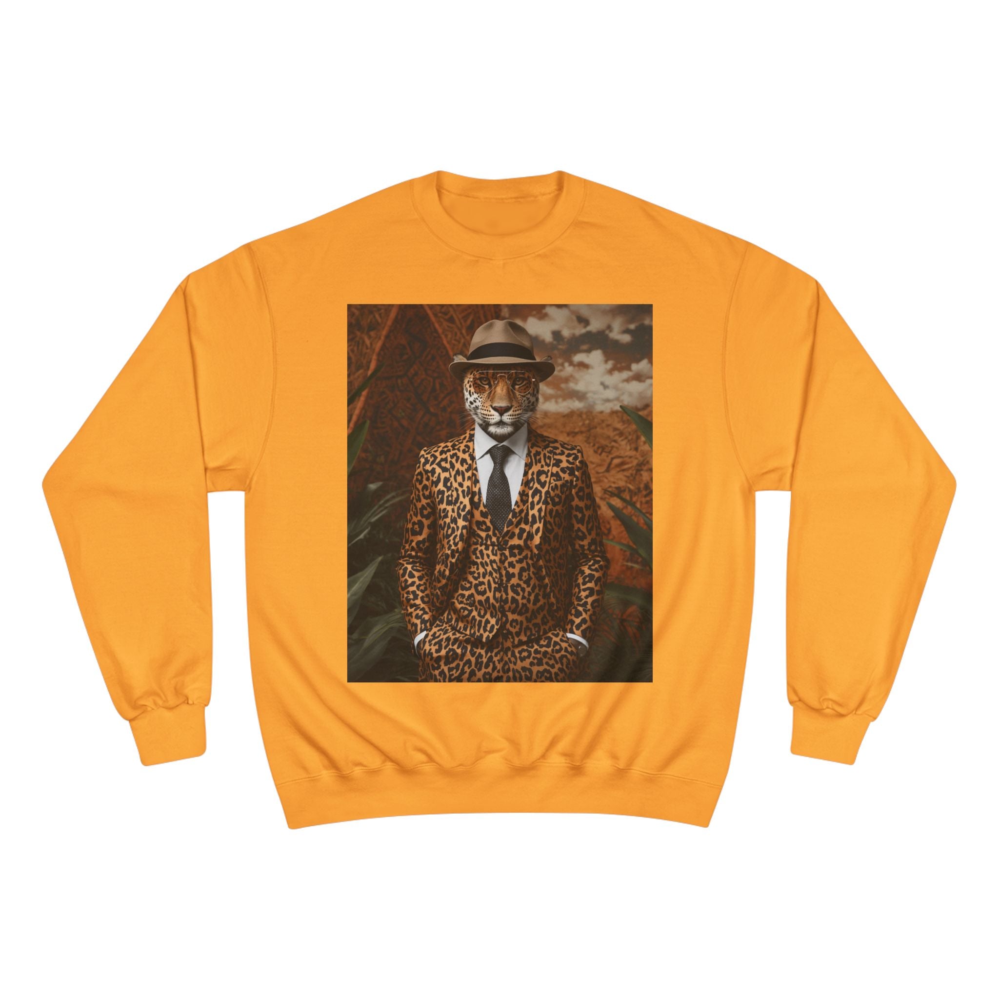Leopard Gentleman Sweatshirt — Vintage Dapper Tiger Print Crewneck