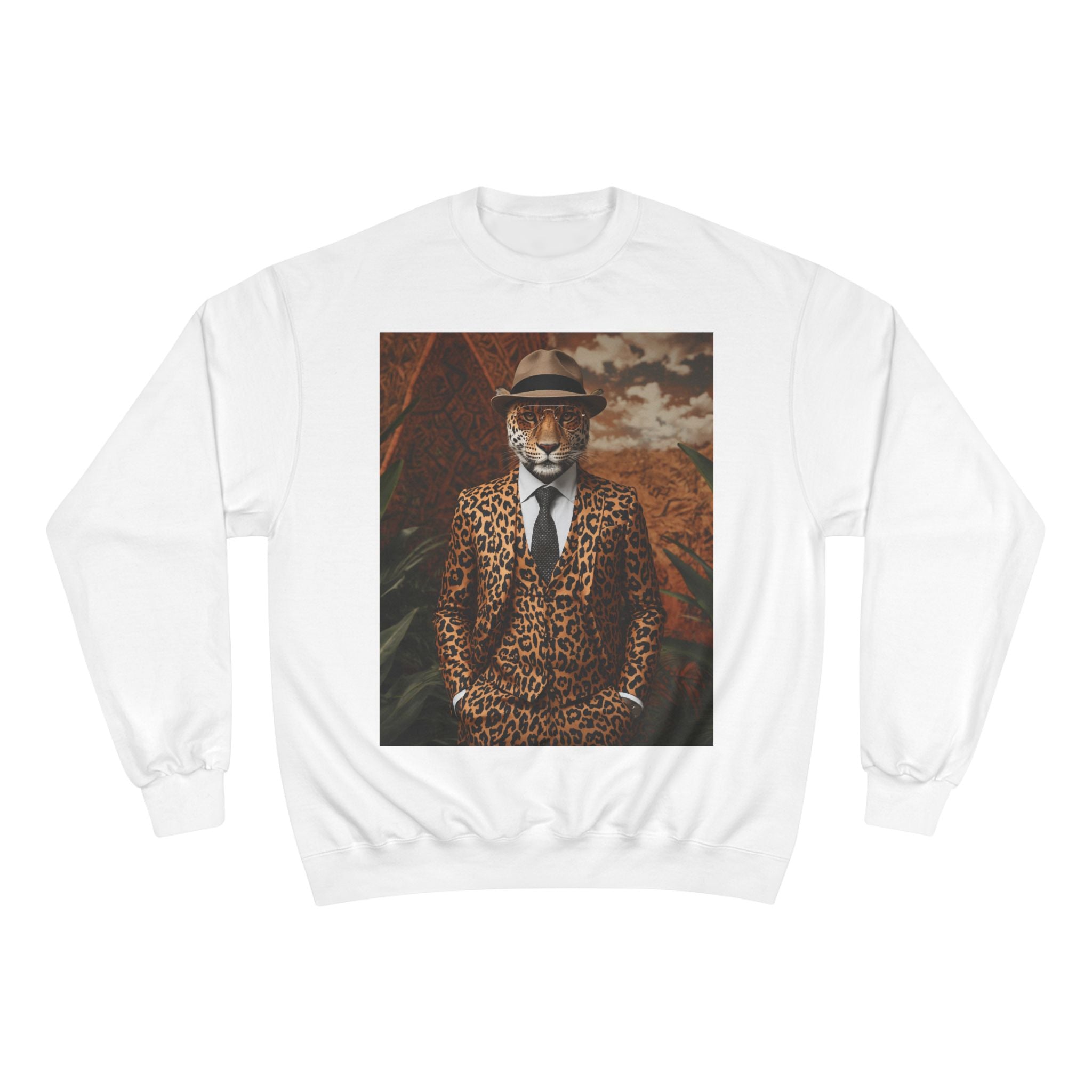 Leopard Gentleman Sweatshirt — Vintage Dapper Tiger Print Crewneck
