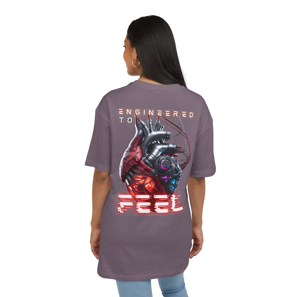 Futuristic Heart Graphic Tee, Unisex Oversize Shirt, Streetwear Top, Cyberpunk Fashion, Gift for Tees Lovers