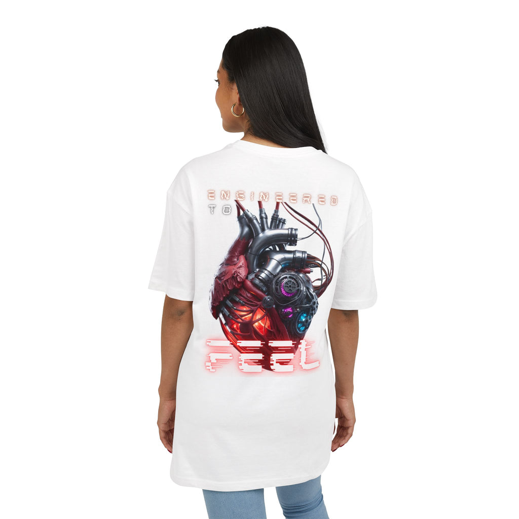 Futuristic Heart Graphic Tee, Unisex Oversize Shirt, Streetwear Top, Cyberpunk Fashion, Gift for Tees Lovers