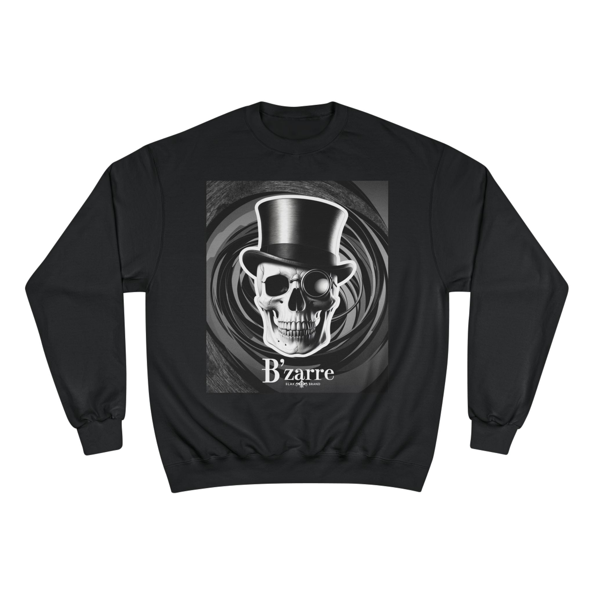 B'zarre Skull Champion Sweatshirt, Gothic Fashion, Unique Gift, Casual Wear, Unisex Style, Perfect for Halloween