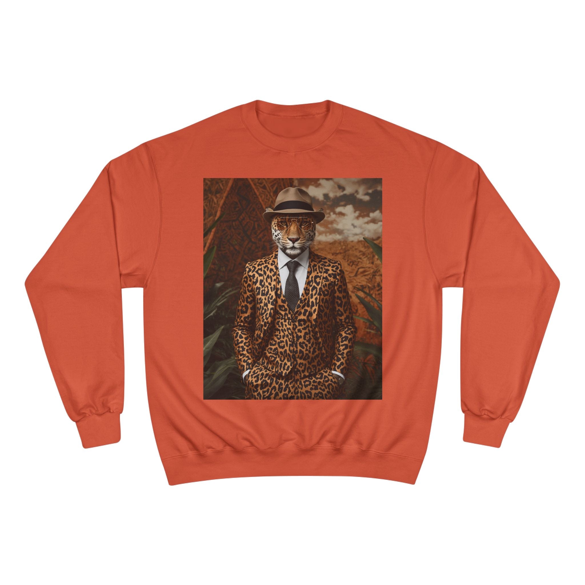 Leopard Gentleman Sweatshirt — Vintage Dapper Tiger Print Crewneck
