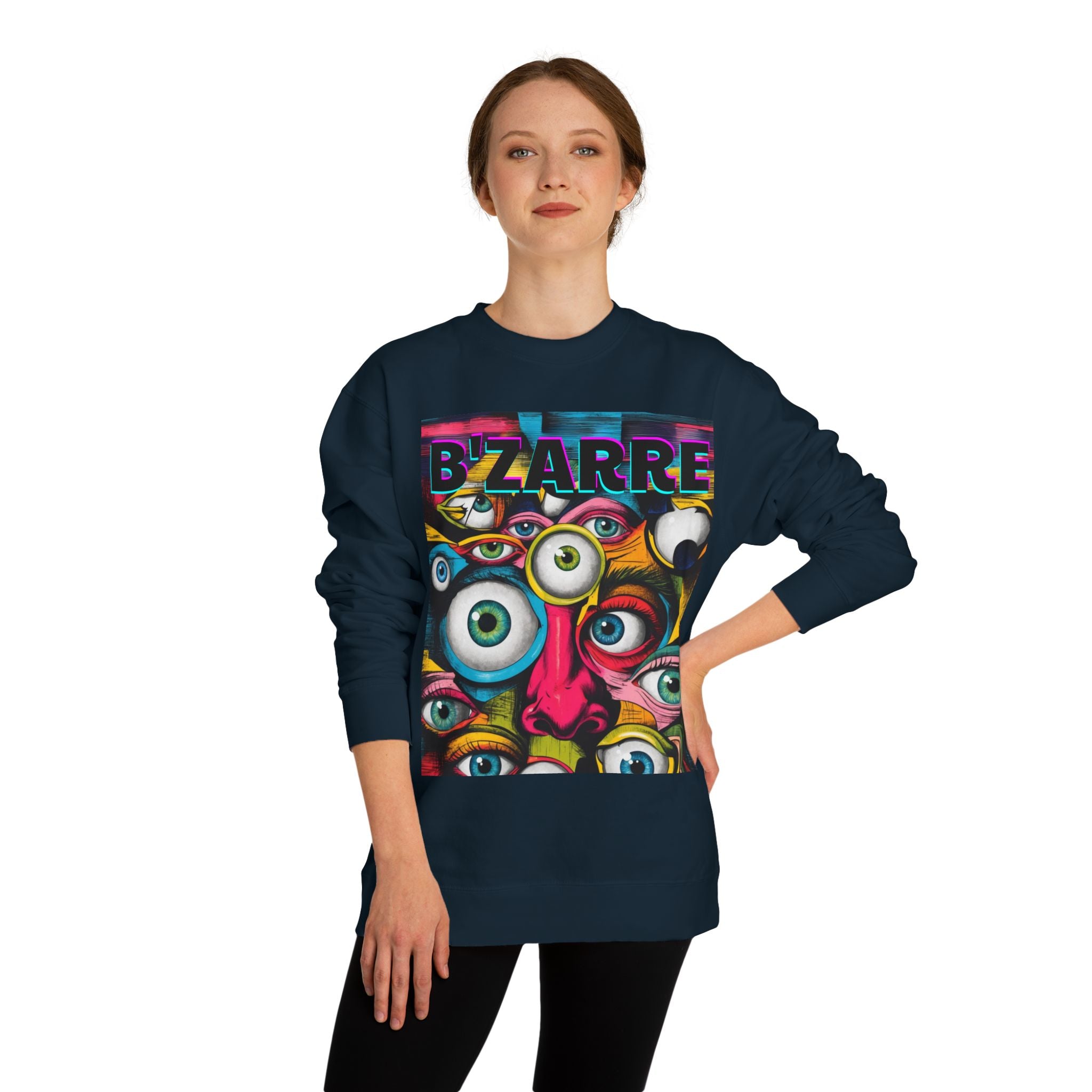 Bizarre Eyewear Unisex Crew Neck Sweatshirt | Artistic Gift for Creatives, Cozy Layer, Unique Style, Perfect for All Occasions