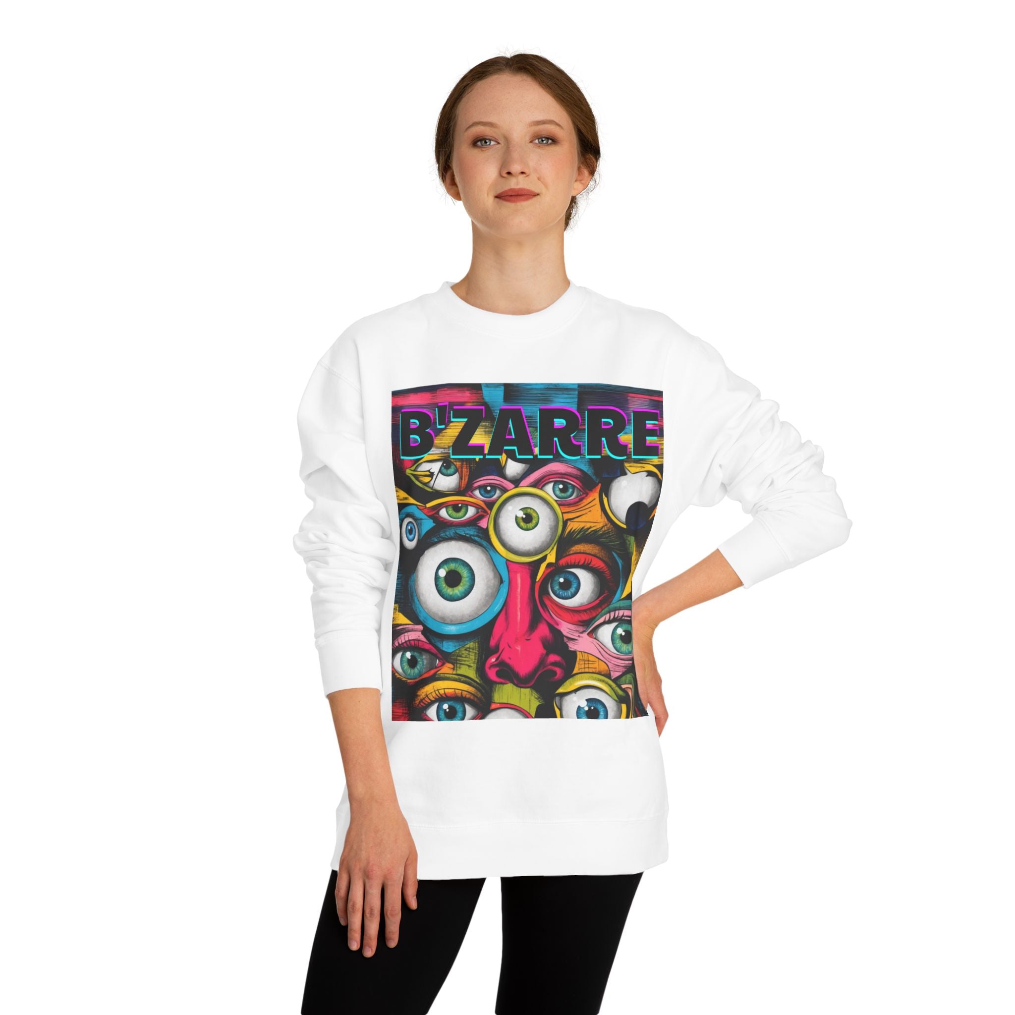 Bizarre Eyewear Unisex Crew Neck Sweatshirt | Artistic Gift for Creatives, Cozy Layer, Unique Style, Perfect for All Occasions