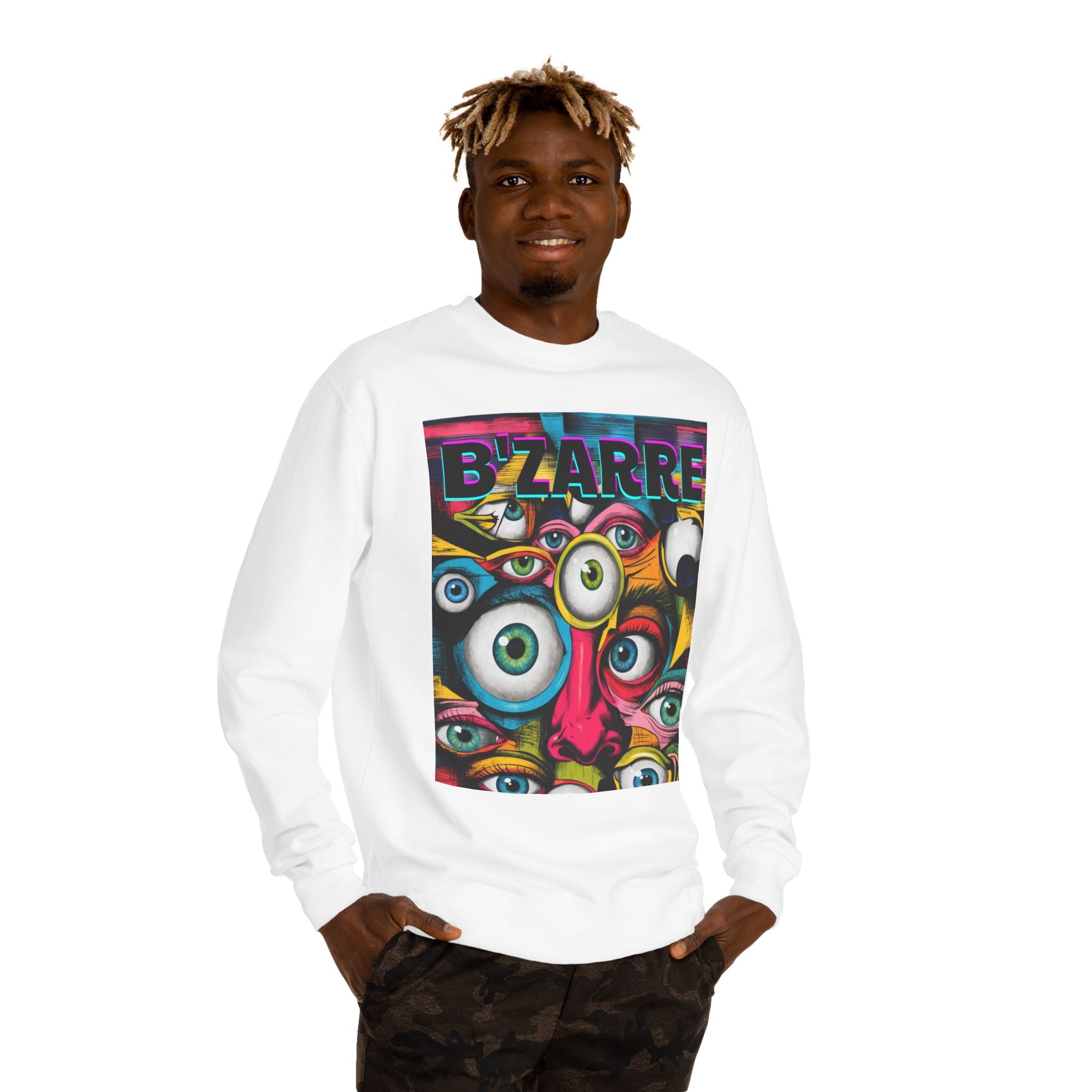 Bizarre Eyewear Unisex Crew Neck Sweatshirt | Artistic Gift for Creatives, Cozy Layer, Unique Style, Perfect for All Occasions