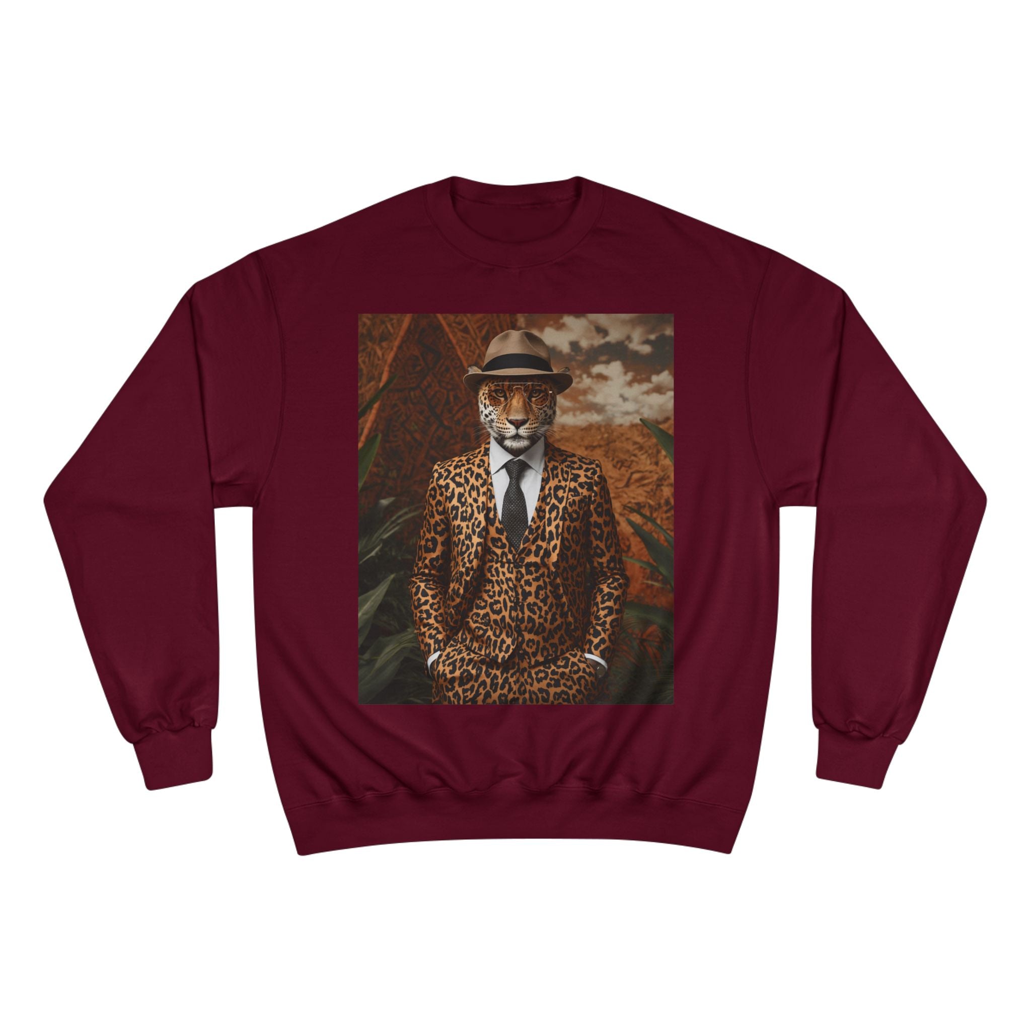 Leopard Gentleman Sweatshirt — Vintage Dapper Tiger Print Crewneck