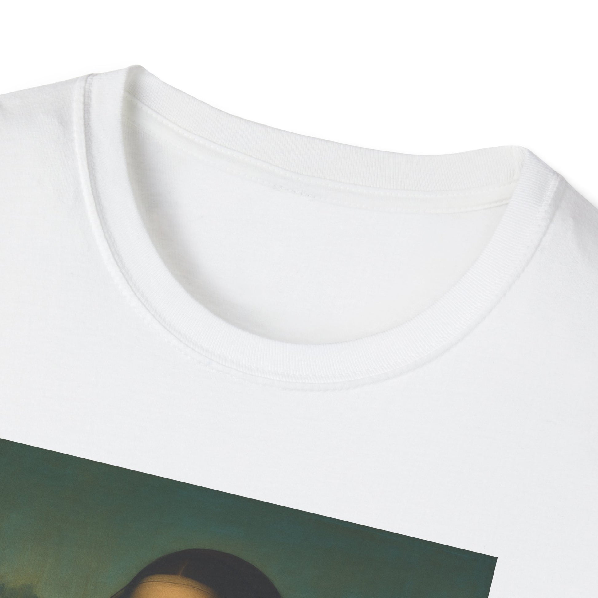 Funky Art Graphic Tee, Unisex Softstyle T-Shirt with Mona2099 Design, Vintage Style Shirt, Gifts for Art Lovers, Cool Casual Wear