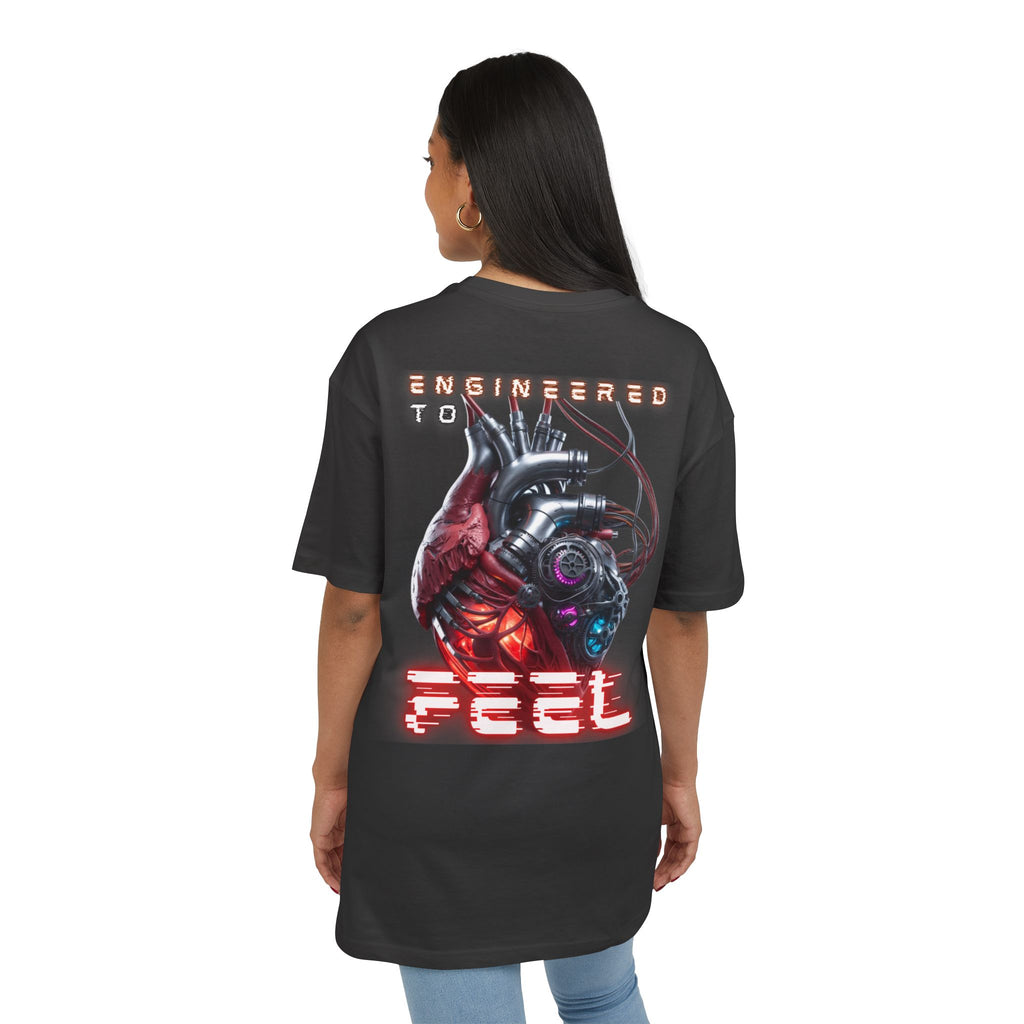 Futuristic Heart Graphic Tee, Unisex Oversize Shirt, Streetwear Top, Cyberpunk Fashion, Gift for Tees Lovers