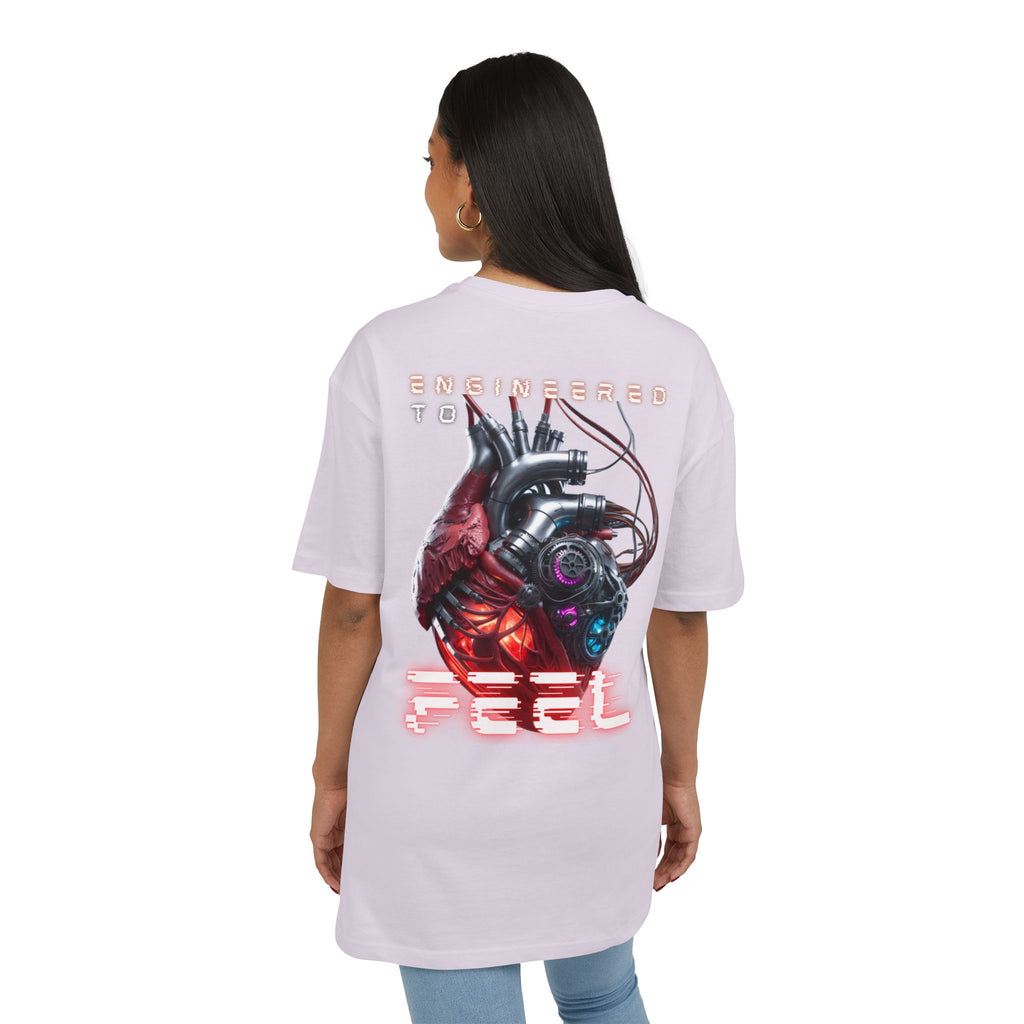 Futuristic Heart Graphic Tee, Unisex Oversize Shirt, Streetwear Top, Cyberpunk Fashion, Gift for Tees Lovers