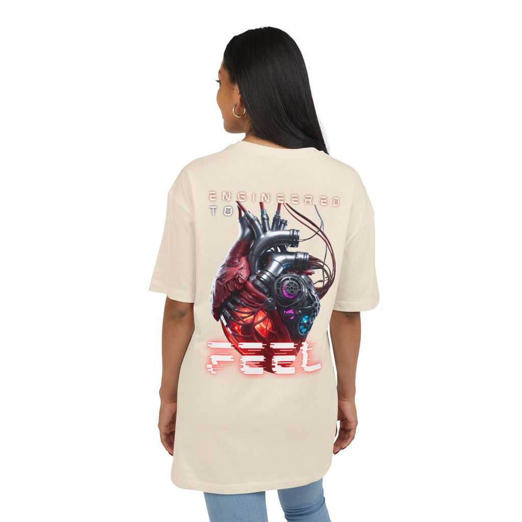 Futuristic Heart Graphic Tee, Unisex Oversize Shirt, Streetwear Top, Cyberpunk Fashion, Gift for Tees Lovers