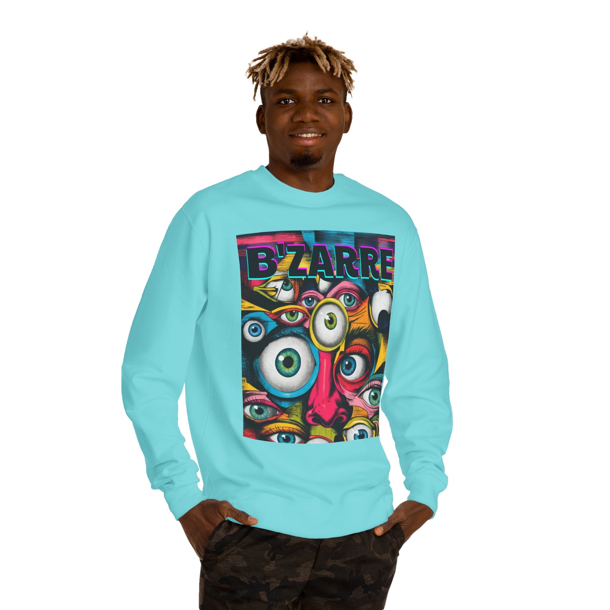 Bizarre Eyewear Unisex Crew Neck Sweatshirt | Artistic Gift for Creatives, Cozy Layer, Unique Style, Perfect for All Occasions