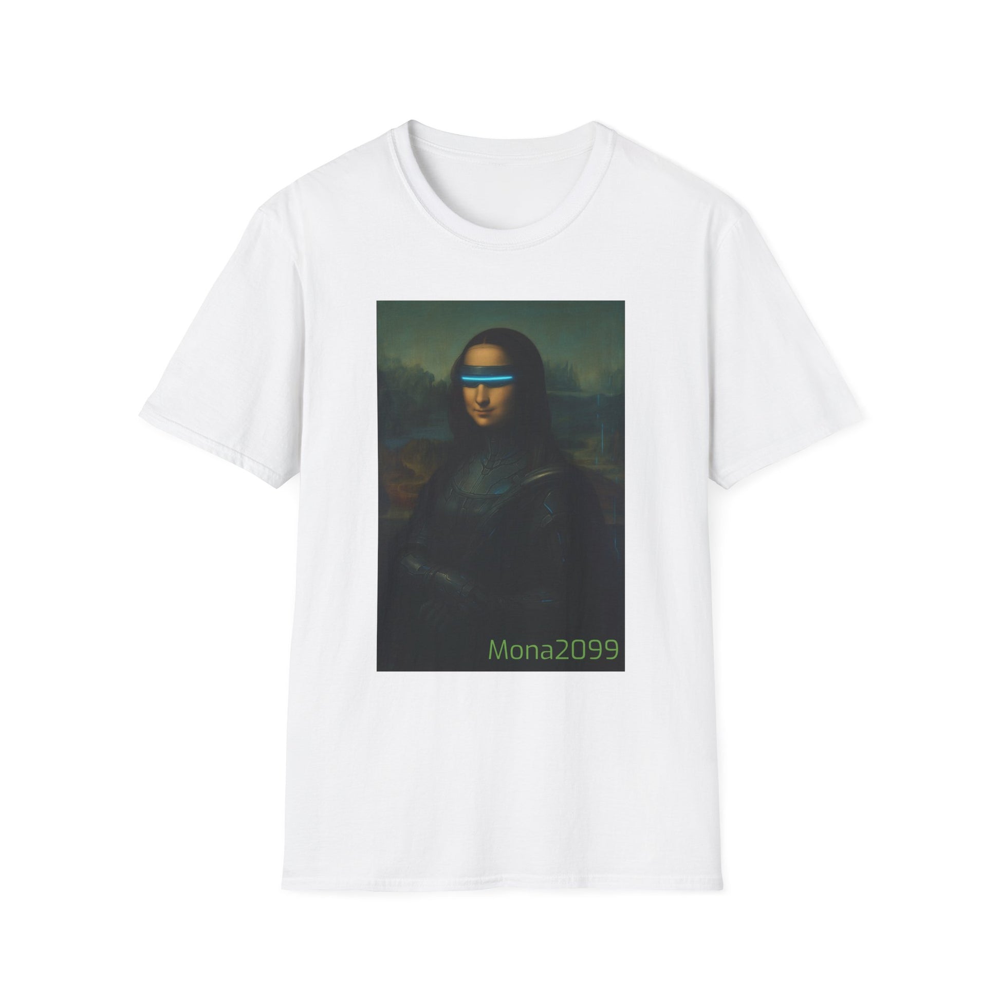 Funky Art Graphic Tee, Unisex Softstyle T-Shirt with Mona2099 Design, Vintage Style Shirt, Gifts for Art Lovers, Cool Casual Wear
