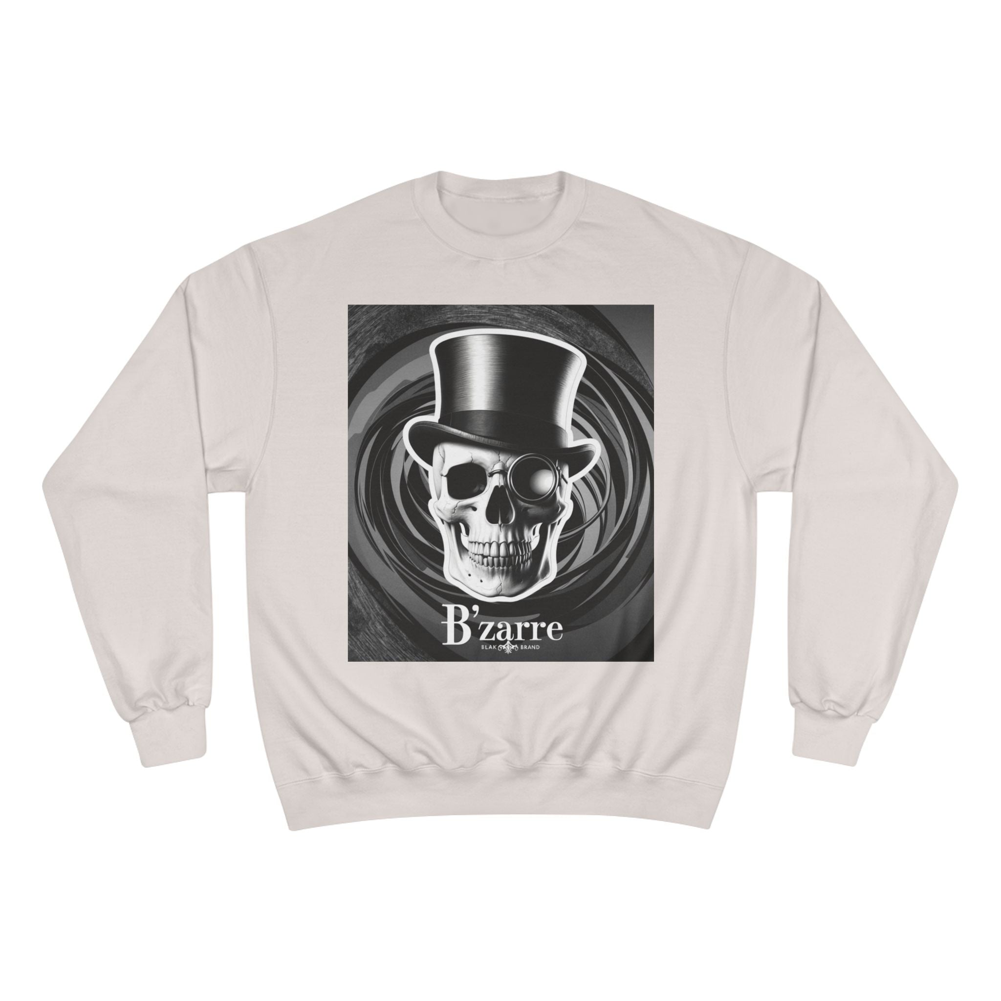 B'zarre Skull Champion Sweatshirt, Gothic Fashion, Unique Gift, Casual Wear, Unisex Style, Perfect for Halloween