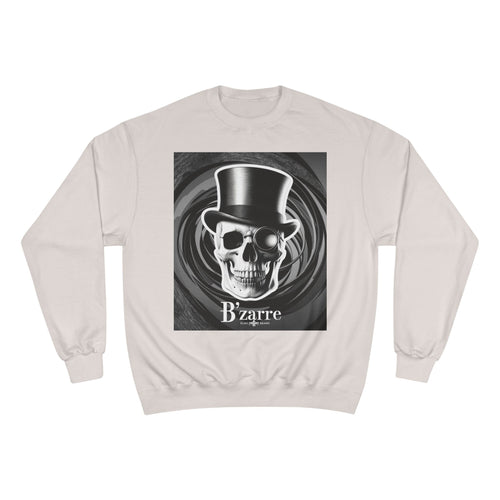 B'zarre Skull Champion Sweatshirt, Gothic Fashion, Unique Gift, Casual Wear, Unisex Style, Perfect for Halloween