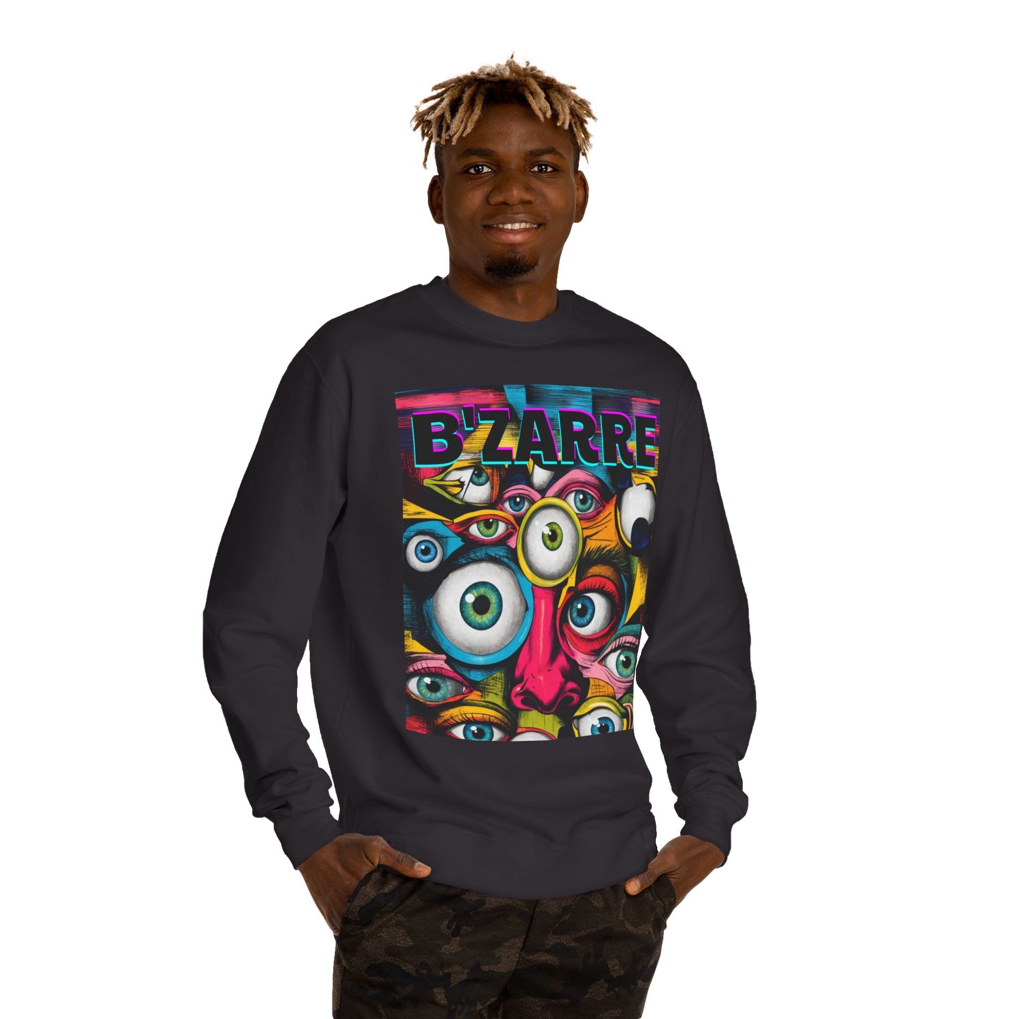 Bizarre Eyewear Unisex Crew Neck Sweatshirt | Artistic Gift for Creatives, Cozy Layer, Unique Style, Perfect for All Occasions