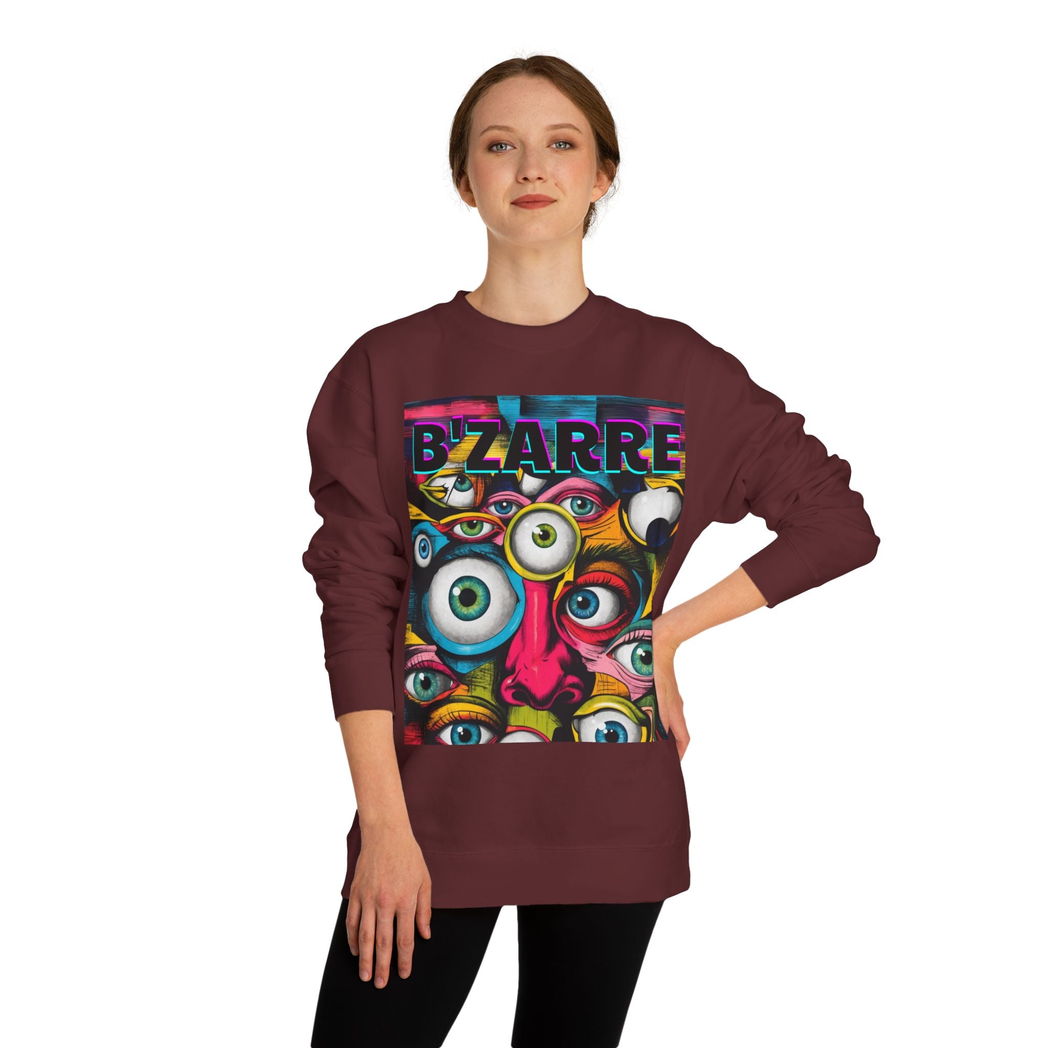 Bizarre Eyewear Unisex Crew Neck Sweatshirt | Artistic Gift for Creatives, Cozy Layer, Unique Style, Perfect for All Occasions