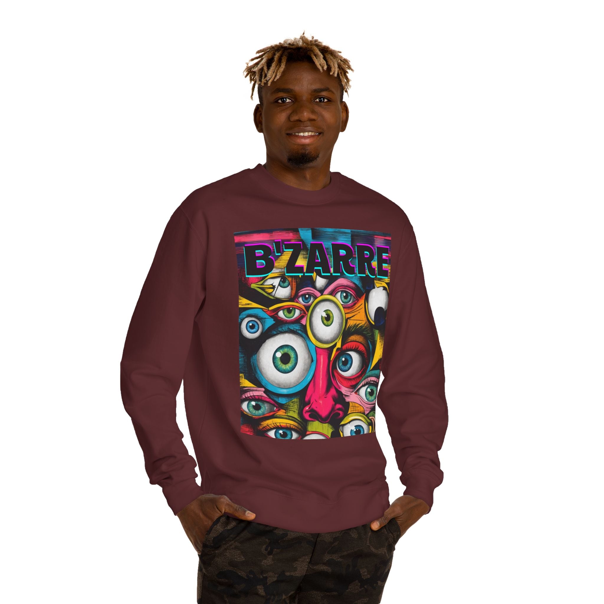 Bizarre Eyewear Unisex Crew Neck Sweatshirt | Artistic Gift for Creatives, Cozy Layer, Unique Style, Perfect for All Occasions