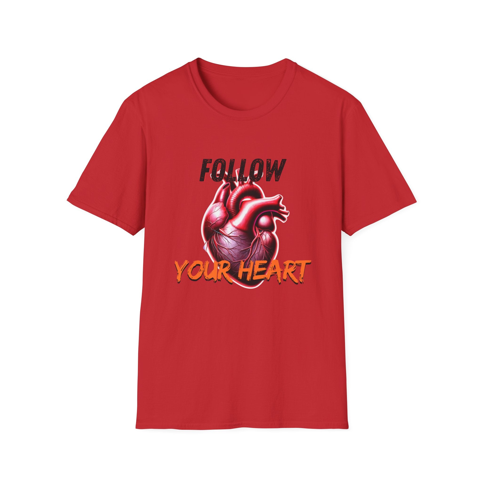 Follow Your Heart Unisex Tee, Heart Graphic T-Shirt, Cute Casual Top, Inspirational Gift, Everyday Wear, Heart Awareness
