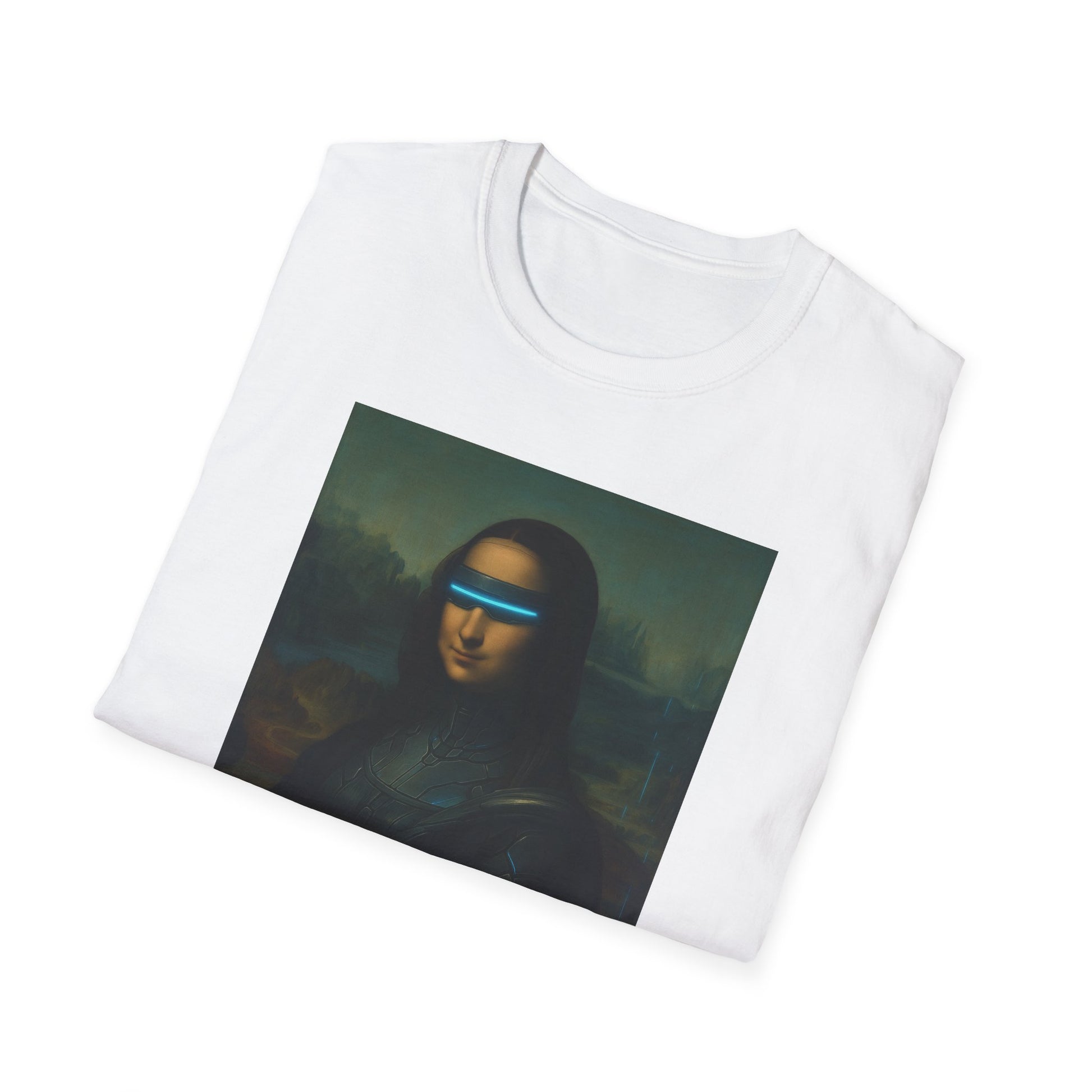 Funky Art Graphic Tee, Unisex Softstyle T-Shirt with Mona2099 Design, Vintage Style Shirt, Gifts for Art Lovers, Cool Casual Wear