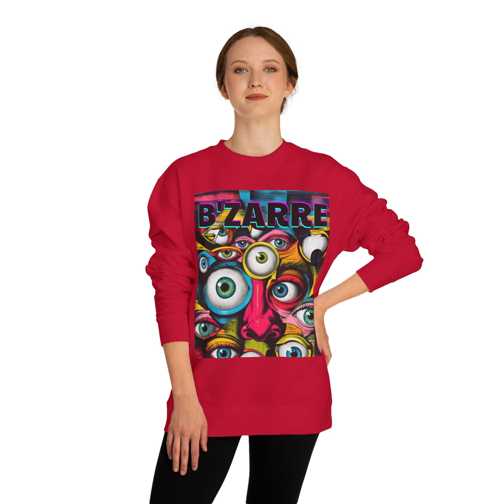 Bizarre Eyewear Unisex Crew Neck Sweatshirt | Artistic Gift for Creatives, Cozy Layer, Unique Style, Perfect for All Occasions