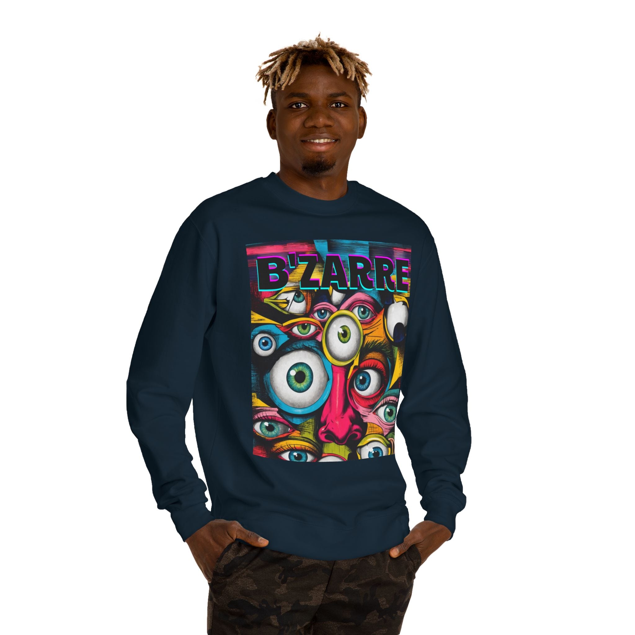 Bizarre Eyewear Unisex Crew Neck Sweatshirt | Artistic Gift for Creatives, Cozy Layer, Unique Style, Perfect for All Occasions